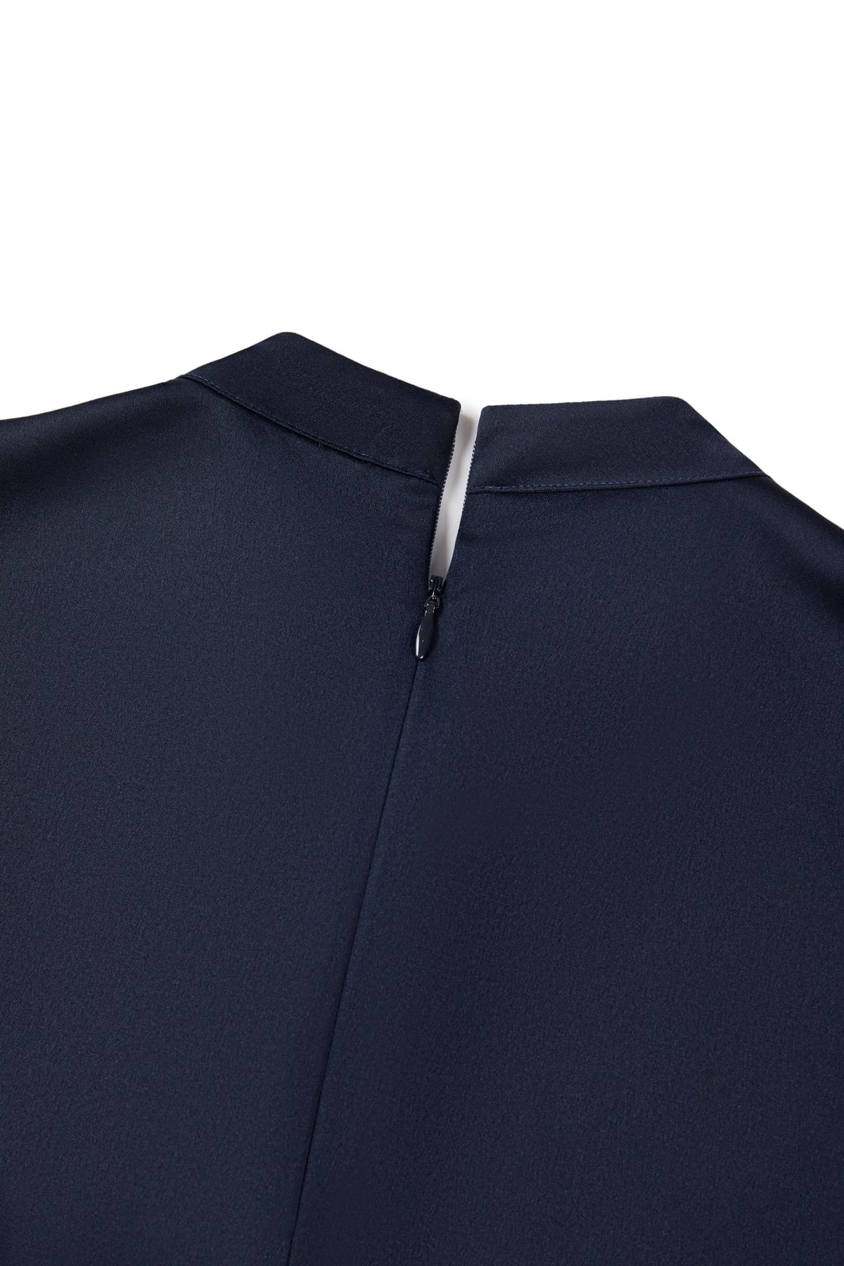 Poly Satin Regular Fit Stand Collar Blouse