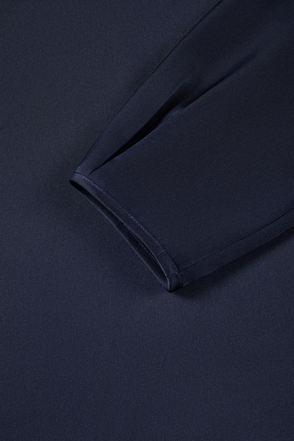 Poly Satin Regular Fit Stand Collar Blouse