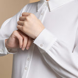 Poly Crepe Crinkle Regular Fit Shirt Collar Blouse