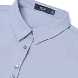 Poly Crepe Crinkle Regular Fit Shirt Collar Blouse