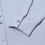 Poly Crepe Crinkle Regular Fit Shirt Collar Blouse