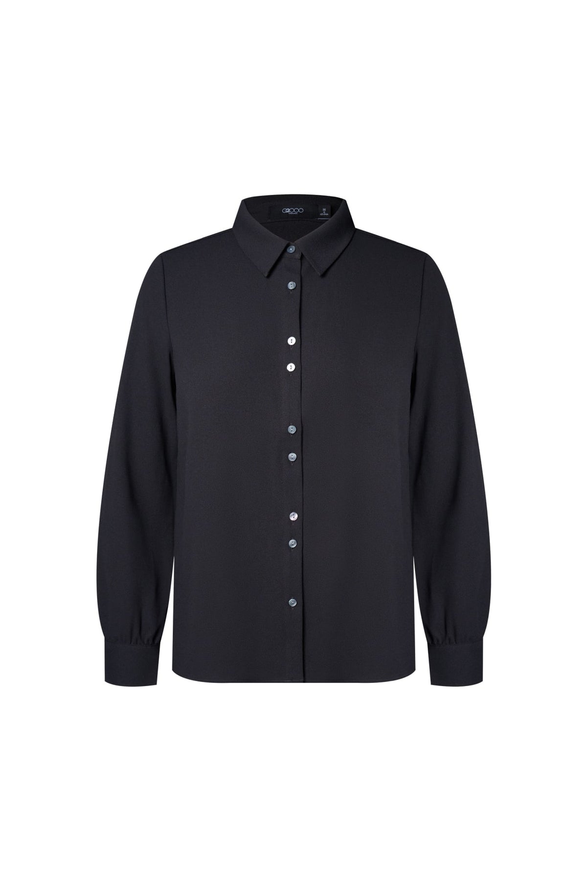 Poly Crepe Crinkle Regular Fit Shirt Collar Blouse