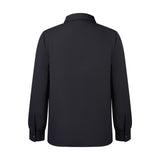 Poly Crepe Crinkle Regular Fit Shirt Collar Blouse