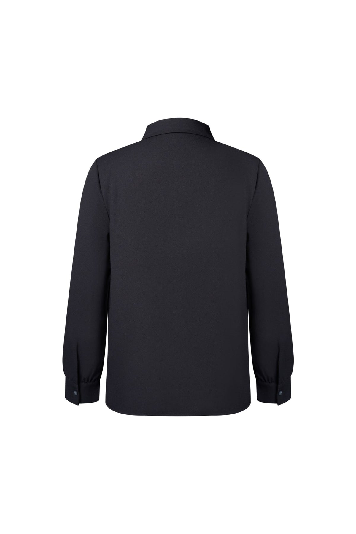 Poly Crepe Crinkle Regular Fit Shirt Collar Blouse