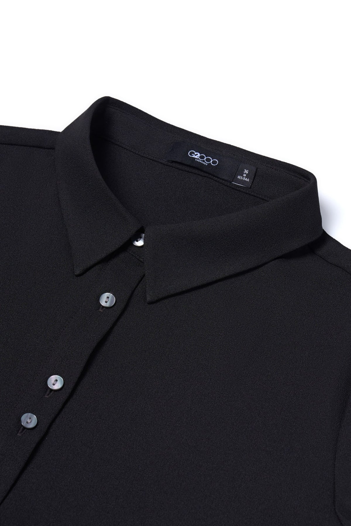 Poly Crepe Crinkle Regular Fit Shirt Collar Blouse
