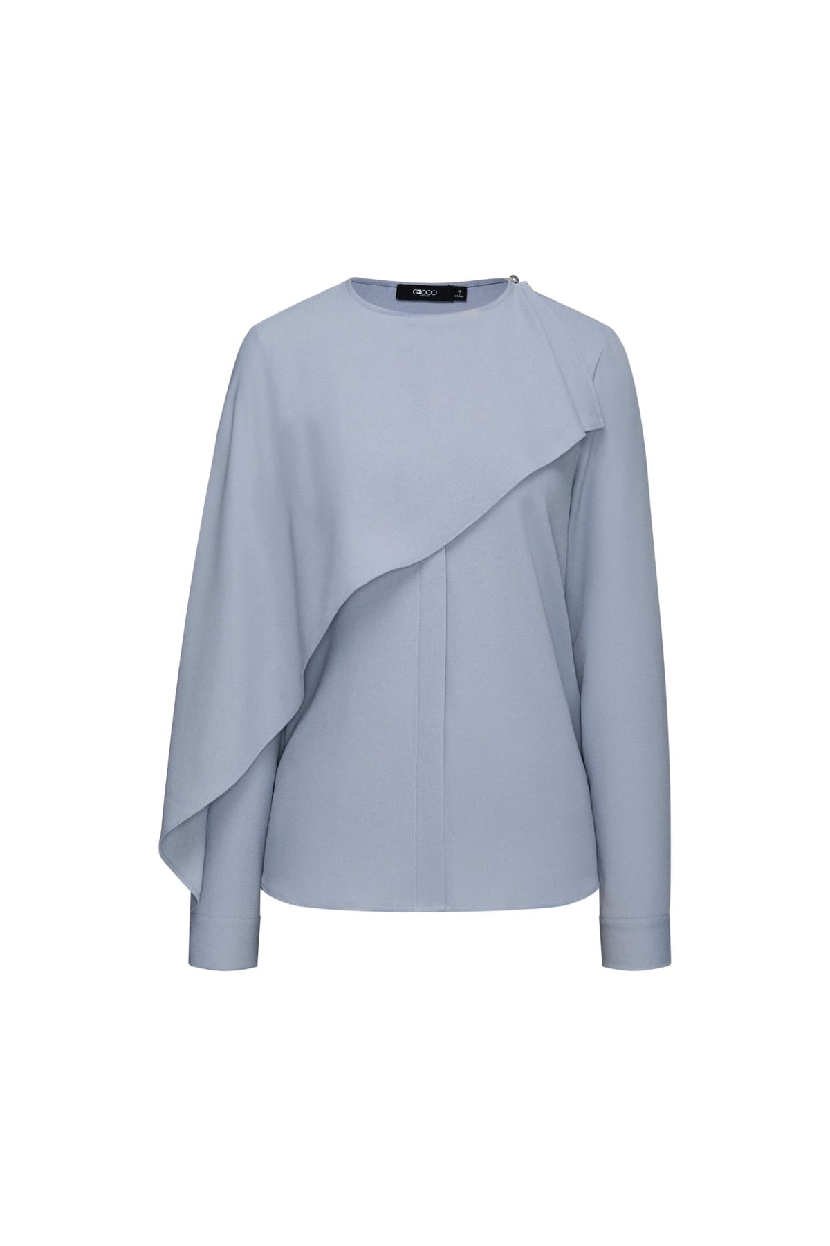 Poly Crepe Crinkle Regular Fit Asymmetrical Collar Blouse