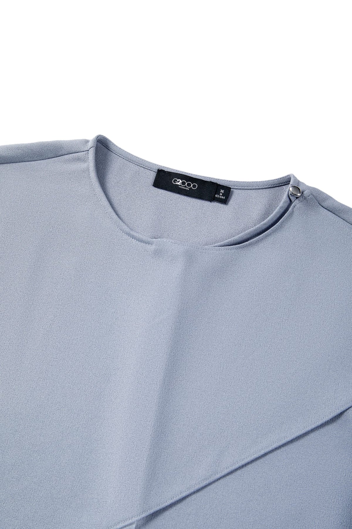 Poly Crepe Crinkle Regular Fit Asymmetrical Collar Blouse