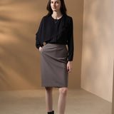 Poly Crepe Crinkle Regular Fit Asymmetrical Collar Blouse