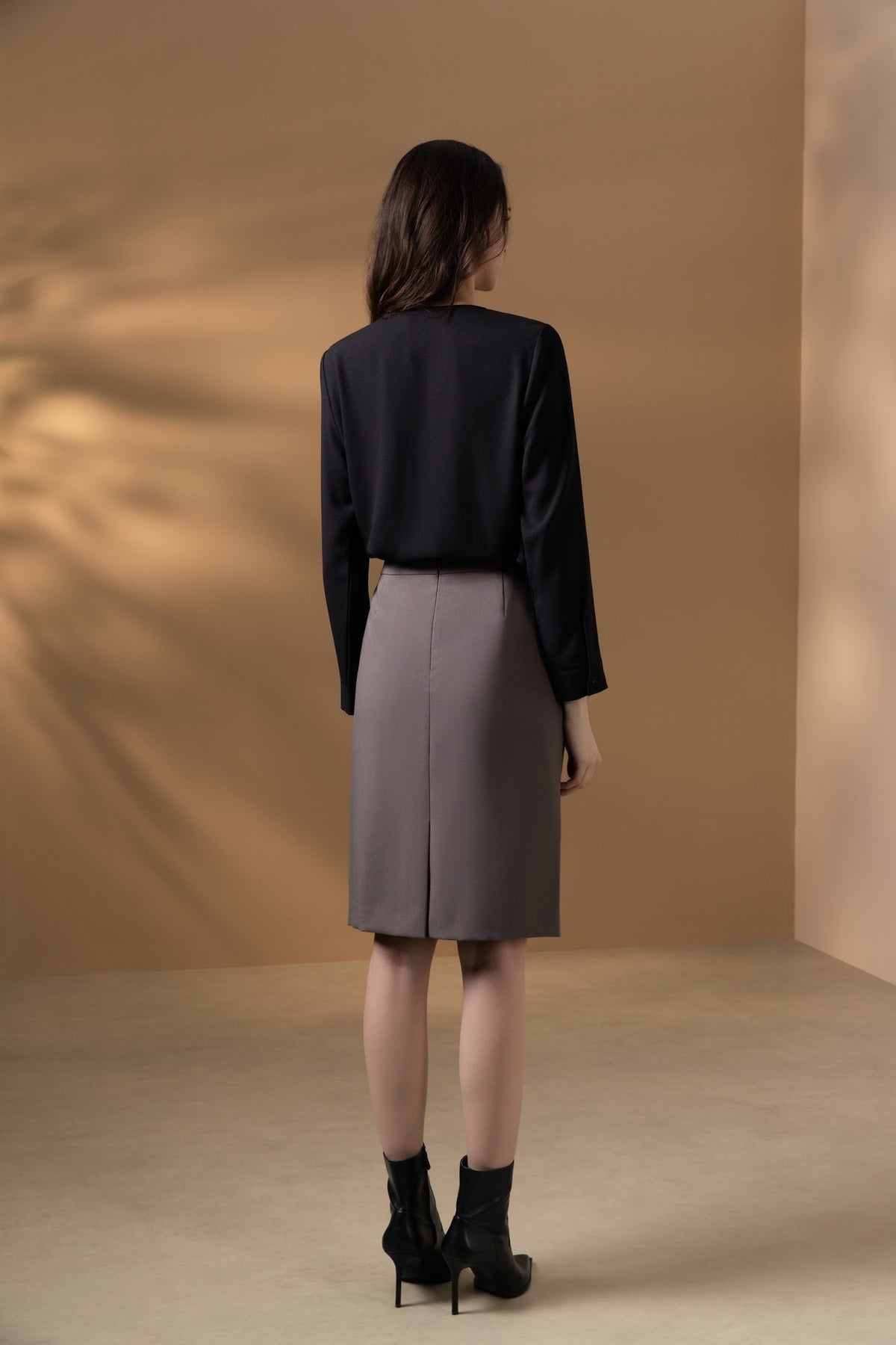 Poly Crepe Crinkle Regular Fit Asymmetrical Collar Blouse