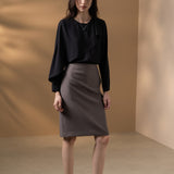 Poly Crepe Crinkle Regular Fit Asymmetrical Collar Blouse