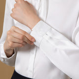 Poly Fine Twill Regular Fit Shirt Collar Blouse with Detachable Organza Bow