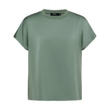 Poly Satin Regular Fit Round Neck Short Sleeve Blouse