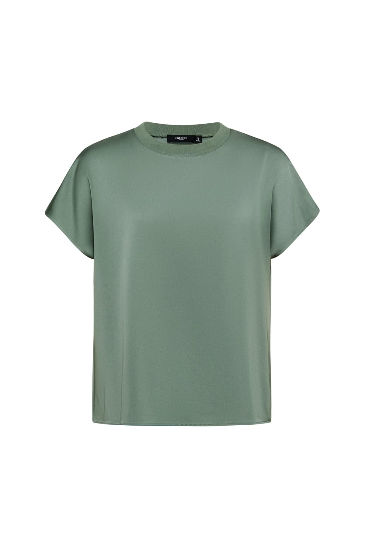 Poly Satin Regular Fit Round Neck Short Sleeve Blouse