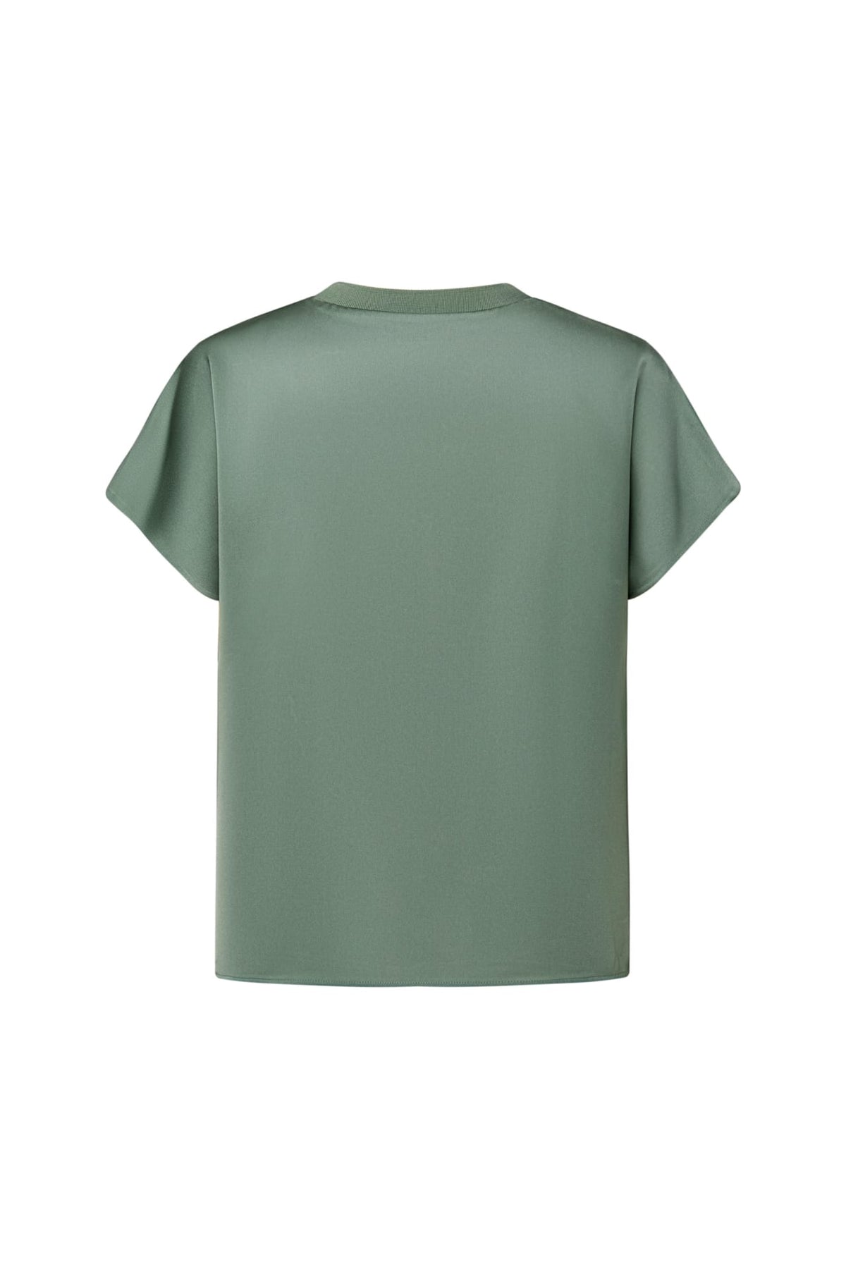 Poly Satin Regular Fit Round Neck Short Sleeve Blouse
