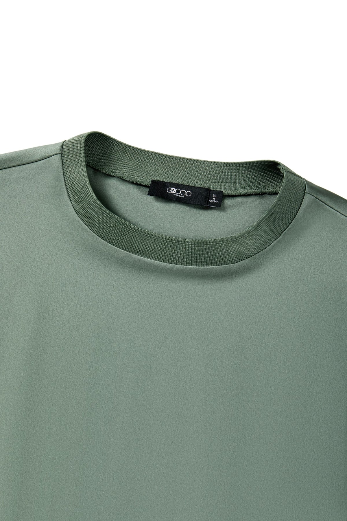 Poly Satin Regular Fit Round Neck Short Sleeve Blouse