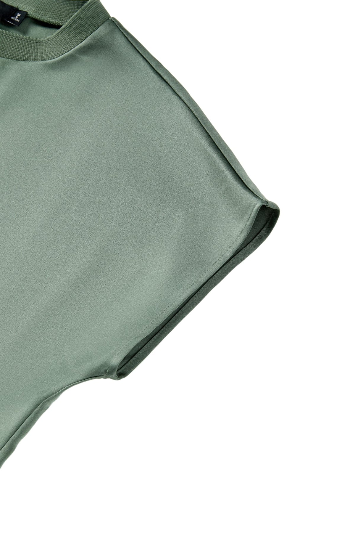 Poly Satin Regular Fit Round Neck Short Sleeve Blouse