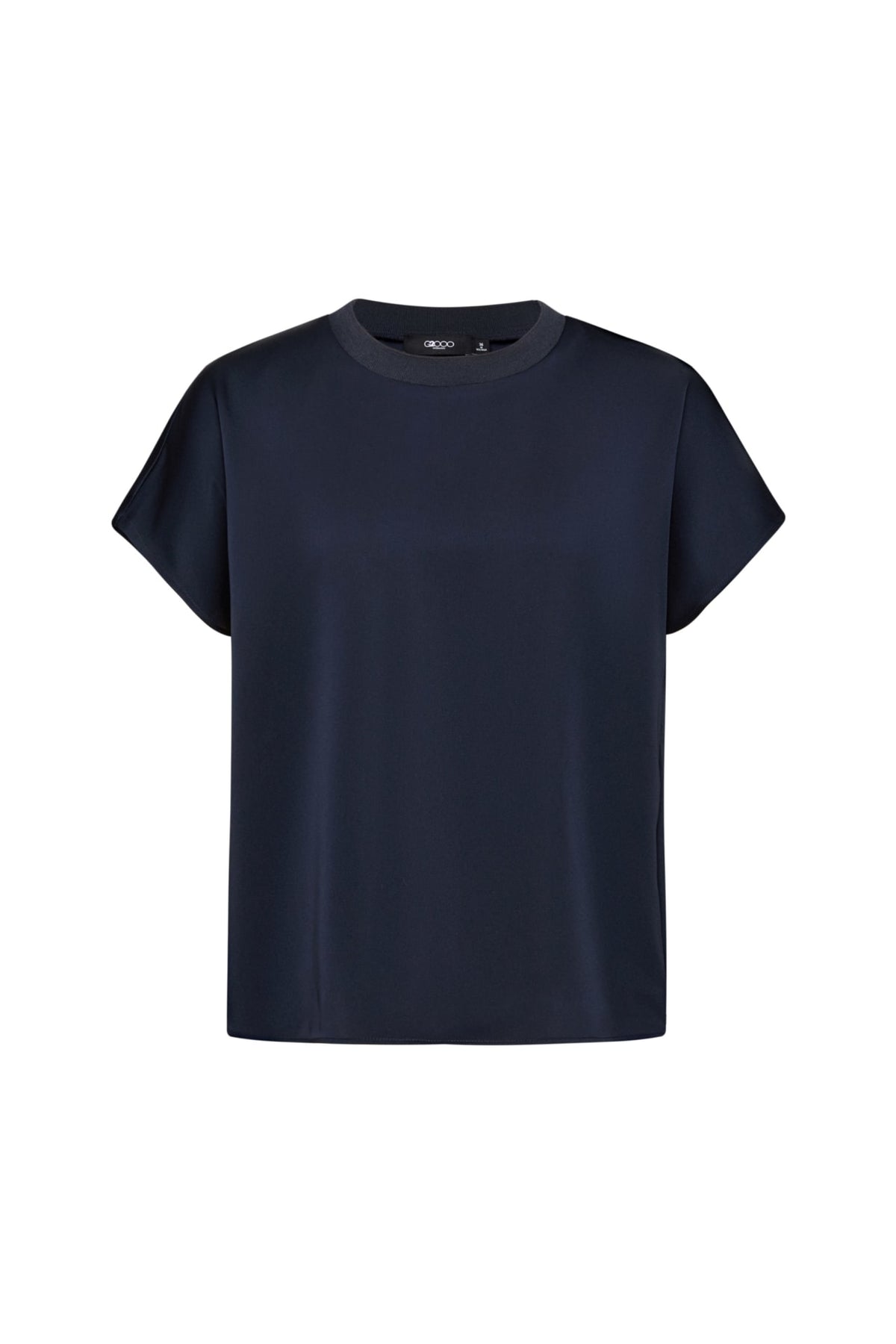 Poly Satin Regular Fit Round Neck Short Sleeve Blouse