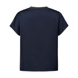 Poly Satin Regular Fit Round Neck Short Sleeve Blouse