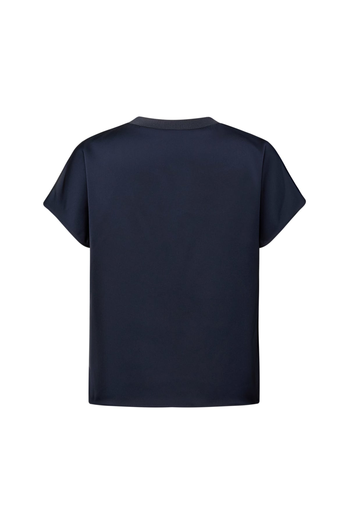 Poly Satin Regular Fit Round Neck Short Sleeve Blouse