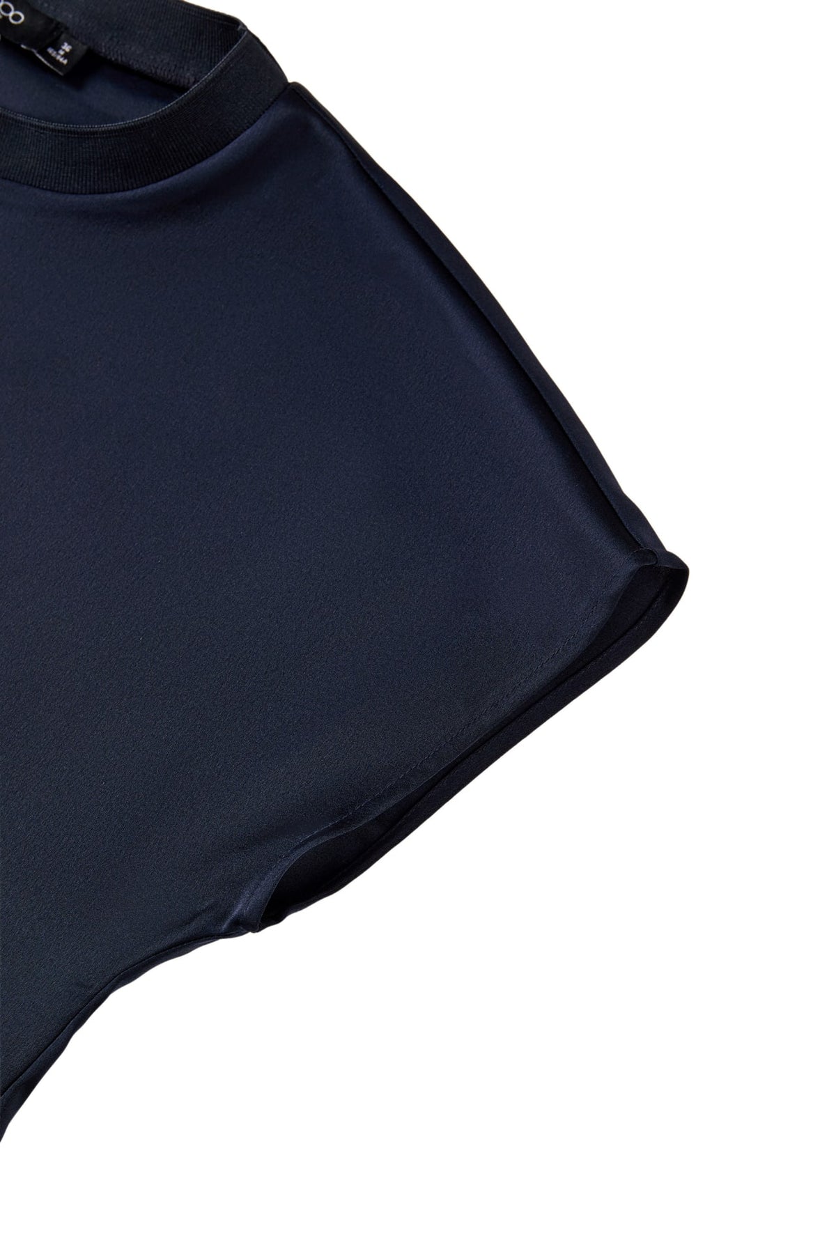 Poly Satin Regular Fit Round Neck Short Sleeve Blouse