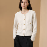 Poly Nylon Sweater Knit Relax Fit Round Neck Top