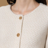 Poly Nylon Sweater Knit Relax Fit Round Neck Top