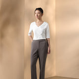 Cotton Blend Double Jersey Regular Fit V-Neck Top