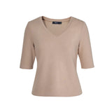 Cotton Blend Double Jersey Regular Fit V-Neck Top