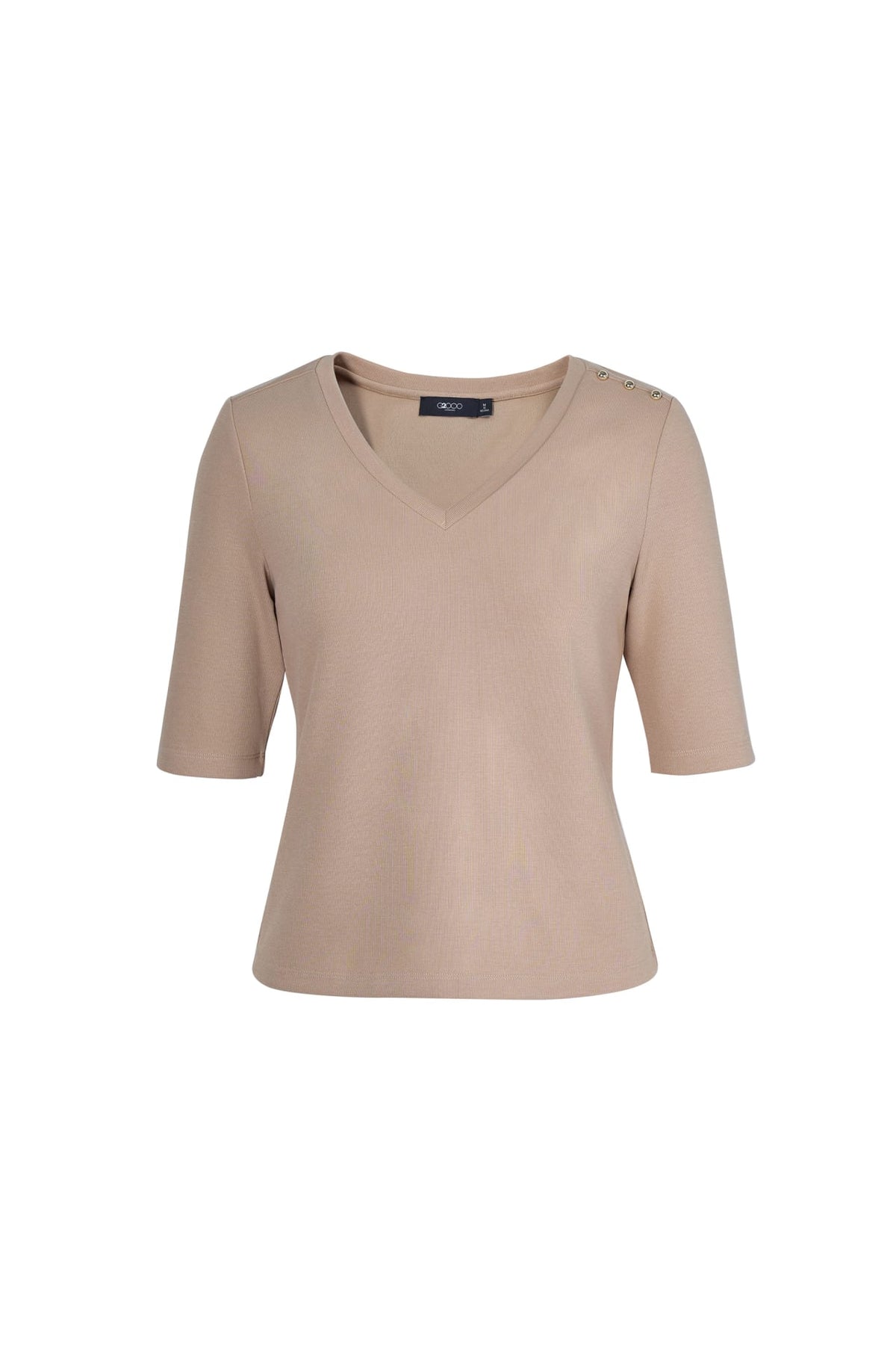 G2000 - T-Shirts - Cotton Blend Double Jersey Regular Fit V-Neck Top - Regular - Pepper