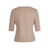 Cotton Blend Double Jersey Regular Fit V-Neck Top