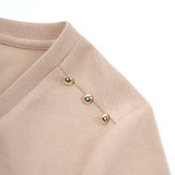 Cotton Blend Double Jersey Regular Fit V-Neck Top