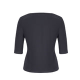 Cotton Blend Double Jersey Regular Fit V-Neck Top