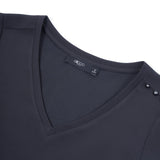 Cotton Blend Double Jersey Regular Fit V-Neck Top