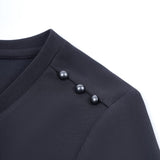 Cotton Blend Double Jersey Regular Fit V-Neck Top