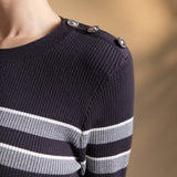 Poly Blend Seersucker Check Relax Fit Round Neck Short Sleeve Blouse with Self-Fabric Thin Belt