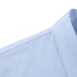 Cotton Chambray Relax Fit Shirt Collar Short Sleeve Blouse