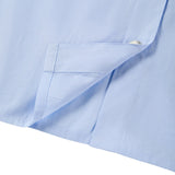 Cotton Chambray Relax Fit Shirt Collar Short Sleeve Blouse