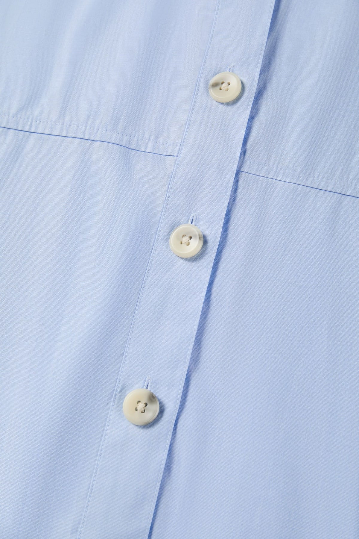 Cotton Chambray Relax Fit Shirt Collar Short Sleeve Blouse