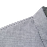 Cotton Chambray Relax Fit Shirt Collar Short Sleeve Blouse