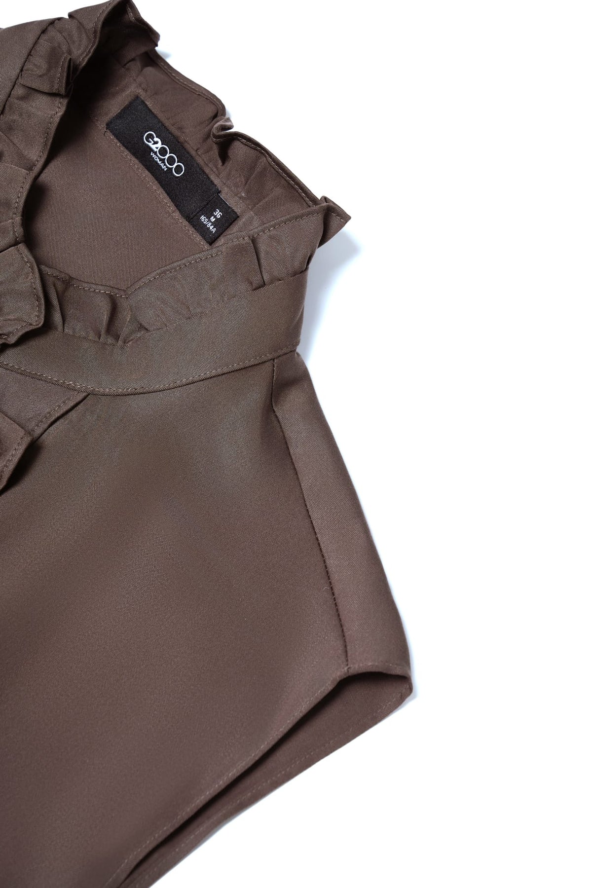 Lyocell Twill Regular Fit Stand Collar Sleeveless Blouse