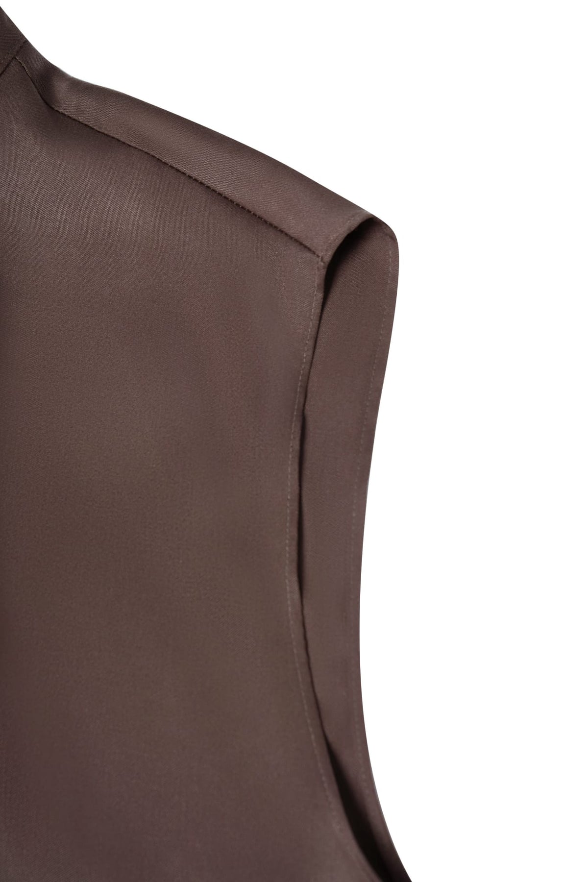 Lyocell Twill Regular Fit Stand Collar Sleeveless Blouse
