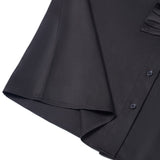 Lyocell Twill Regular Fit Stand Collar Short Sleeve Blouse