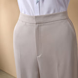 Poly Ottoman Straight Leg Suit Pants