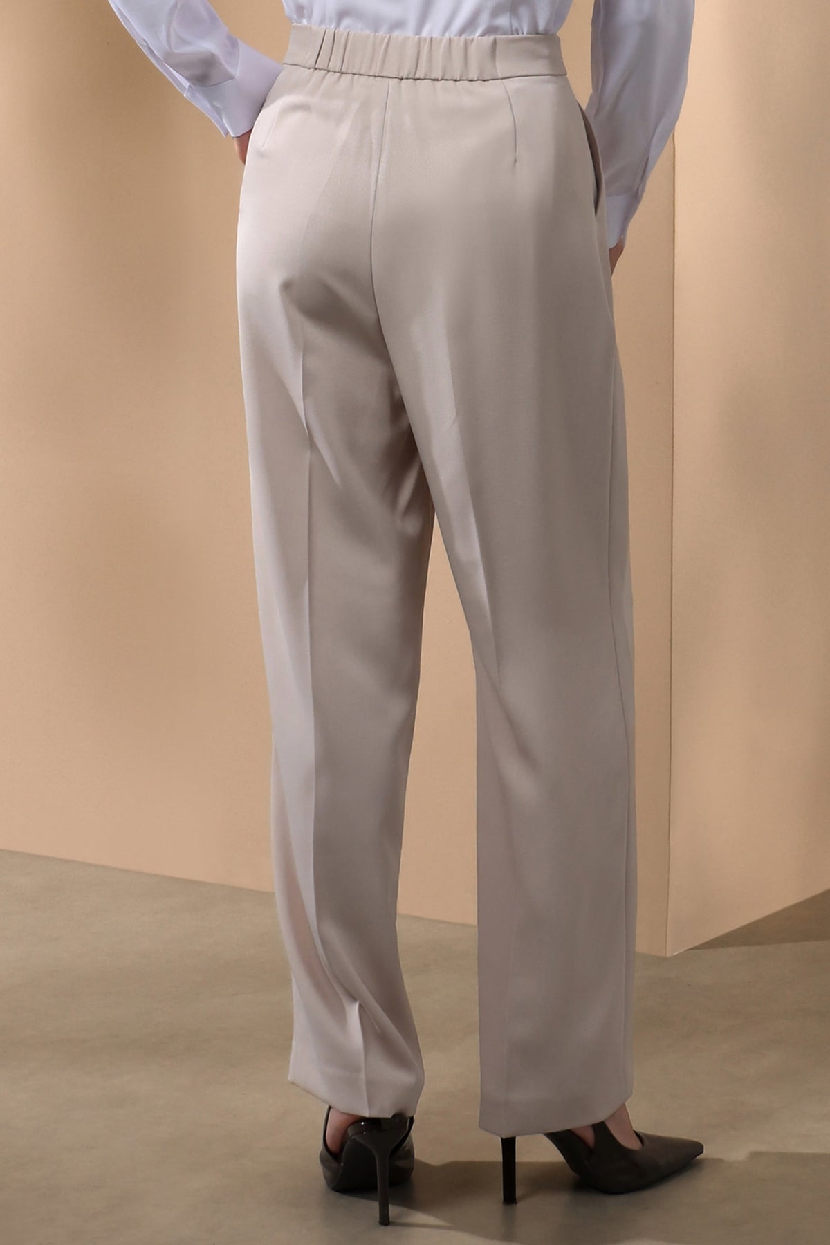 Poly Ottoman Straight Leg Suit Pants