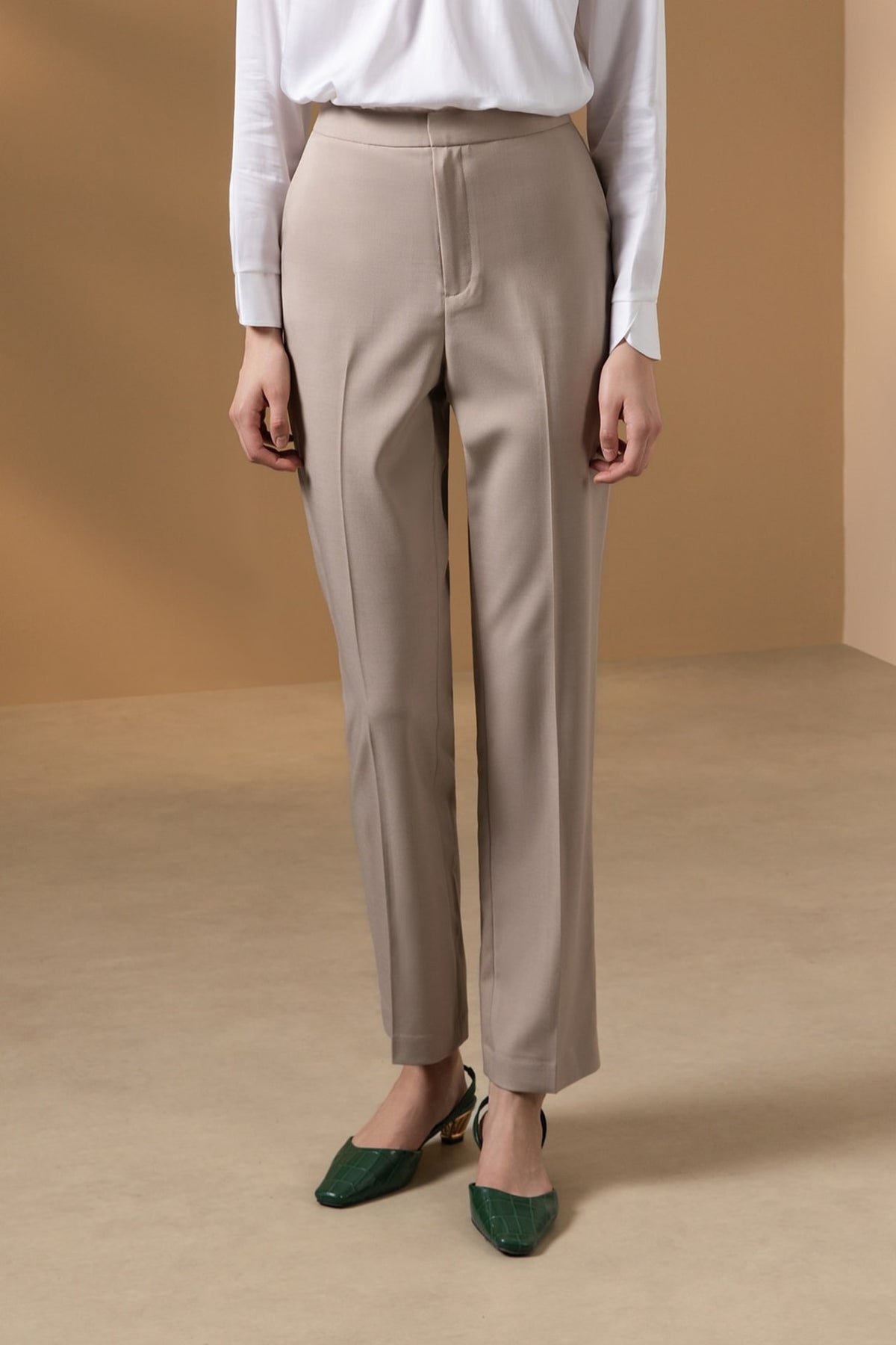 Three Proof Finish Poly Twill Straight Leg Suit Pants