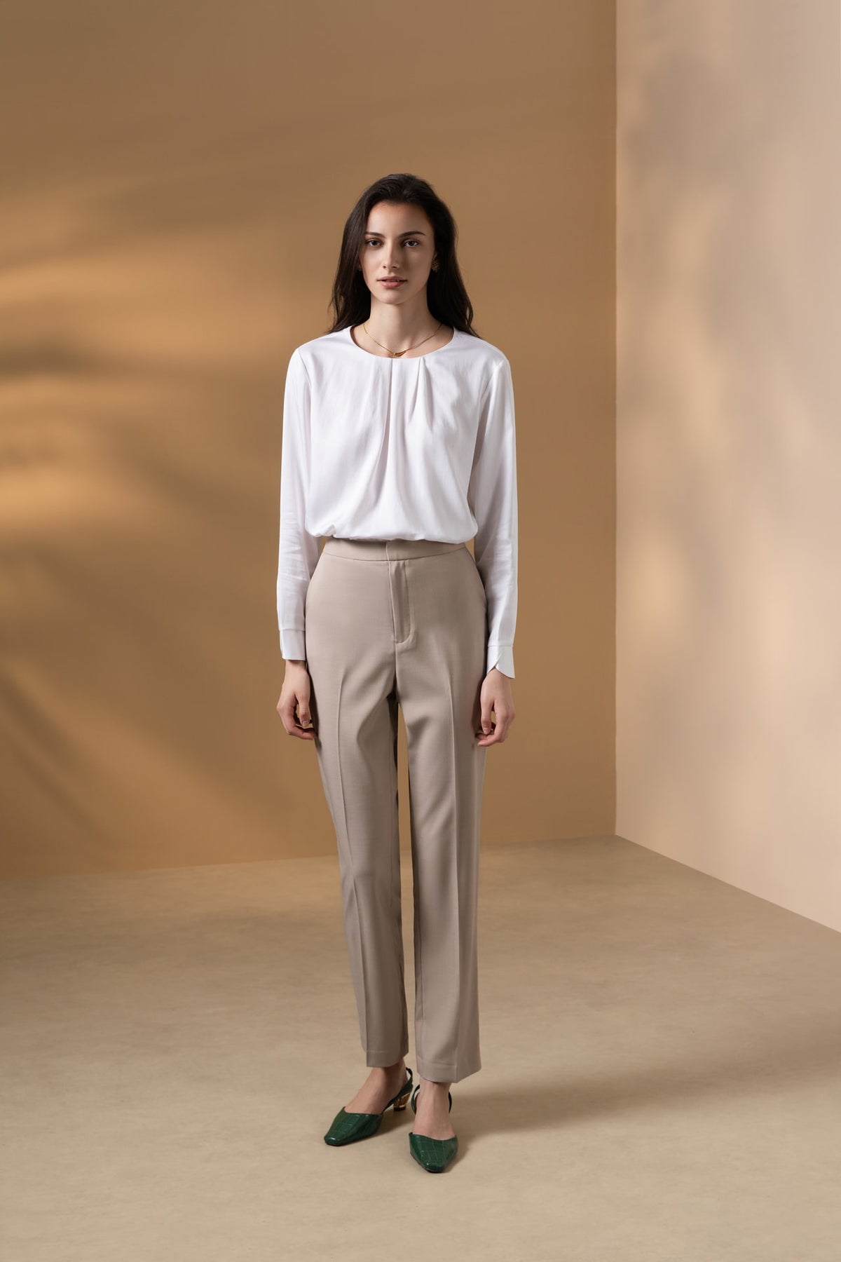Three Proof Finish Poly Twill Straight Leg Suit Pants