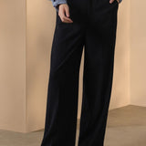 Poly Cavalry Twill Straight Leg Suit Pants