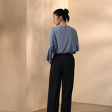 Poly Cavalry Twill Straight Leg Suit Pants
