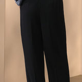 Poly Cavalry Twill Straight Leg Suit Pants