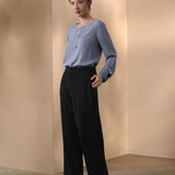Poly Cavalry Twill Straight Leg Suit Pants